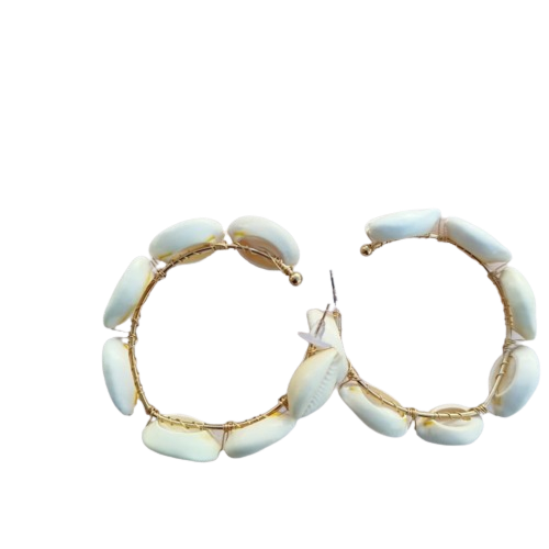 Boucles d'Oreilles Rondelles Cauris